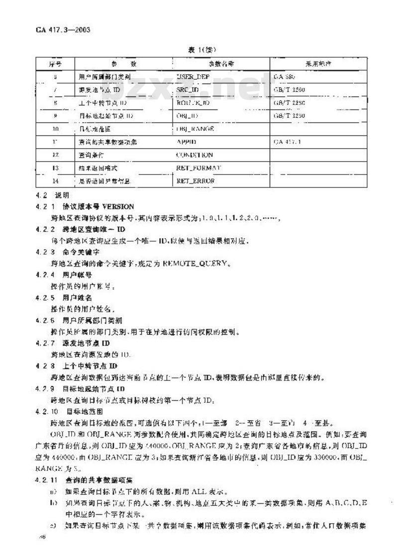 GA 417.3-2003 公安综合信息系统规范 第3部分:跨地区查询接口规范