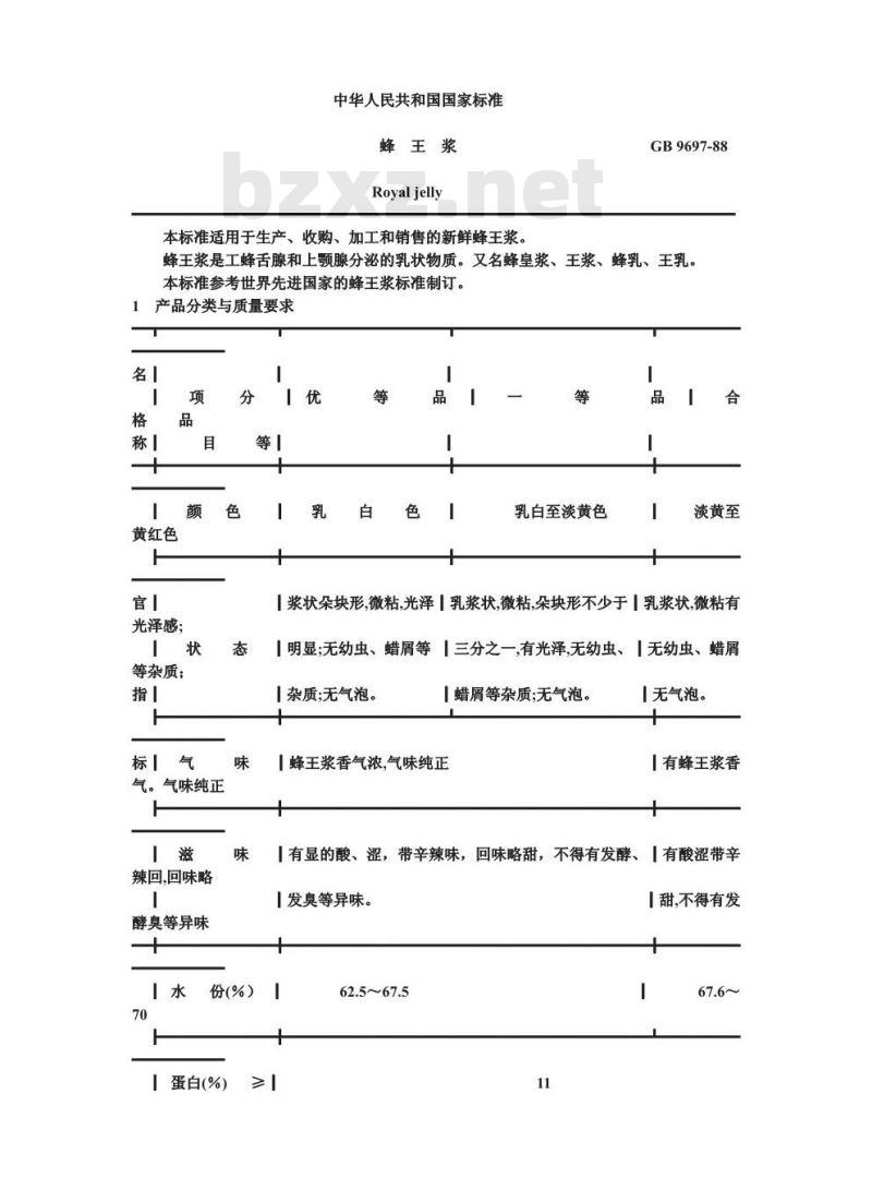 GB 9697-1988 蜂王浆