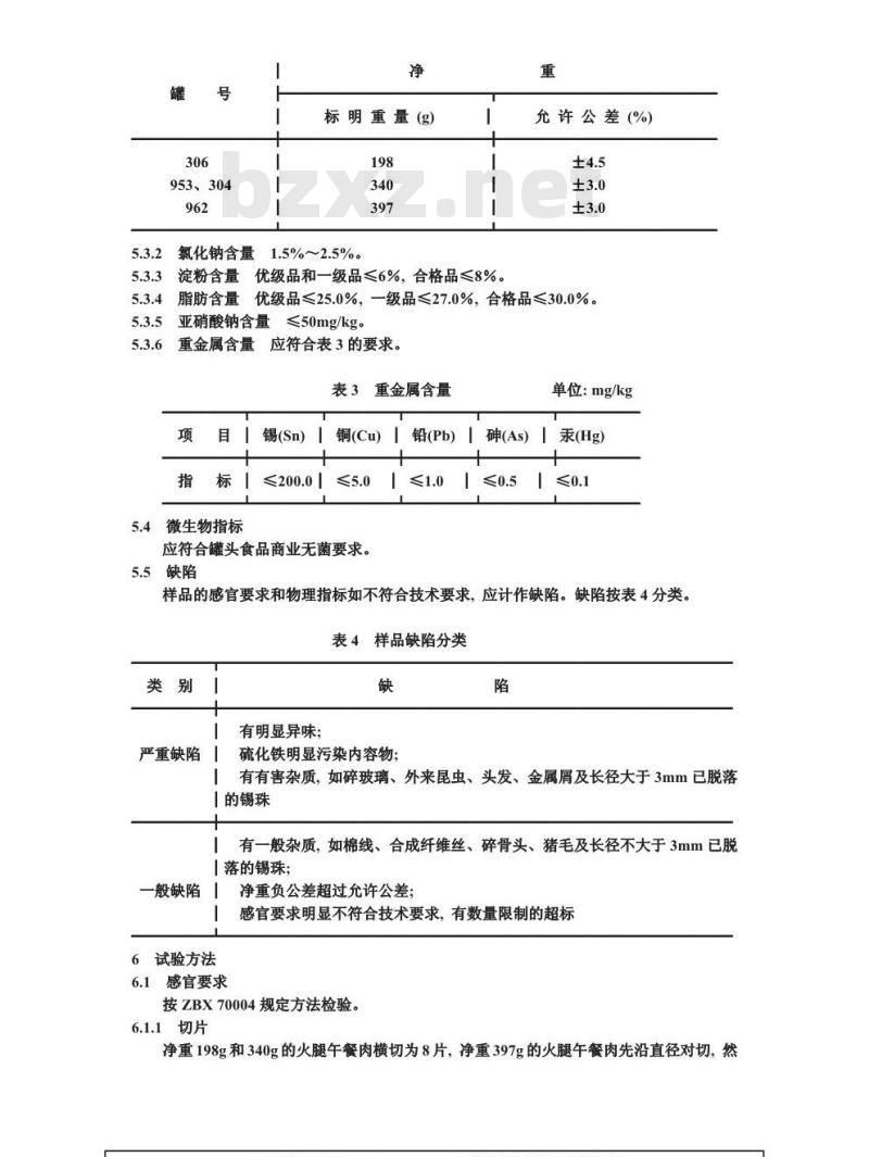 QB 1353-1991 火腿午餐肉罐头