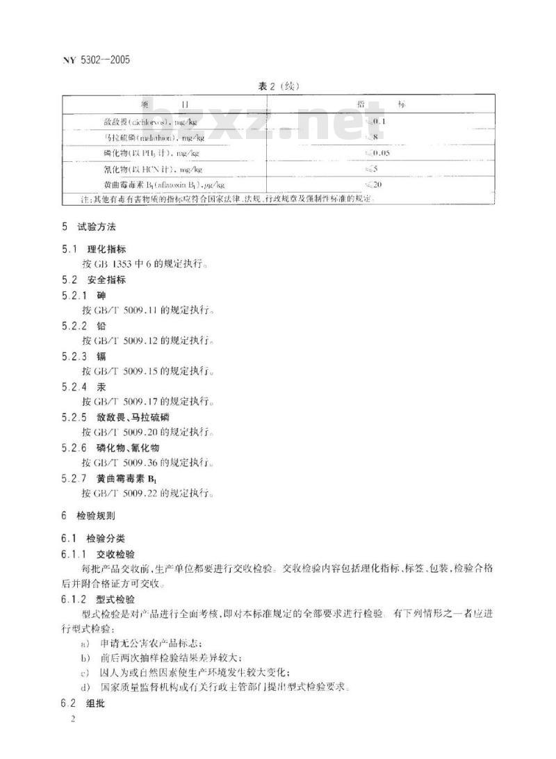 NY 5302-2005 无公害食品玉米