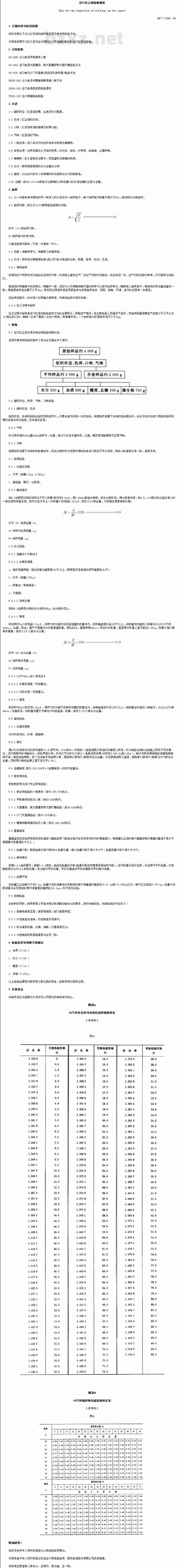SN/T 0326-1994 出口红豆馅检验规程