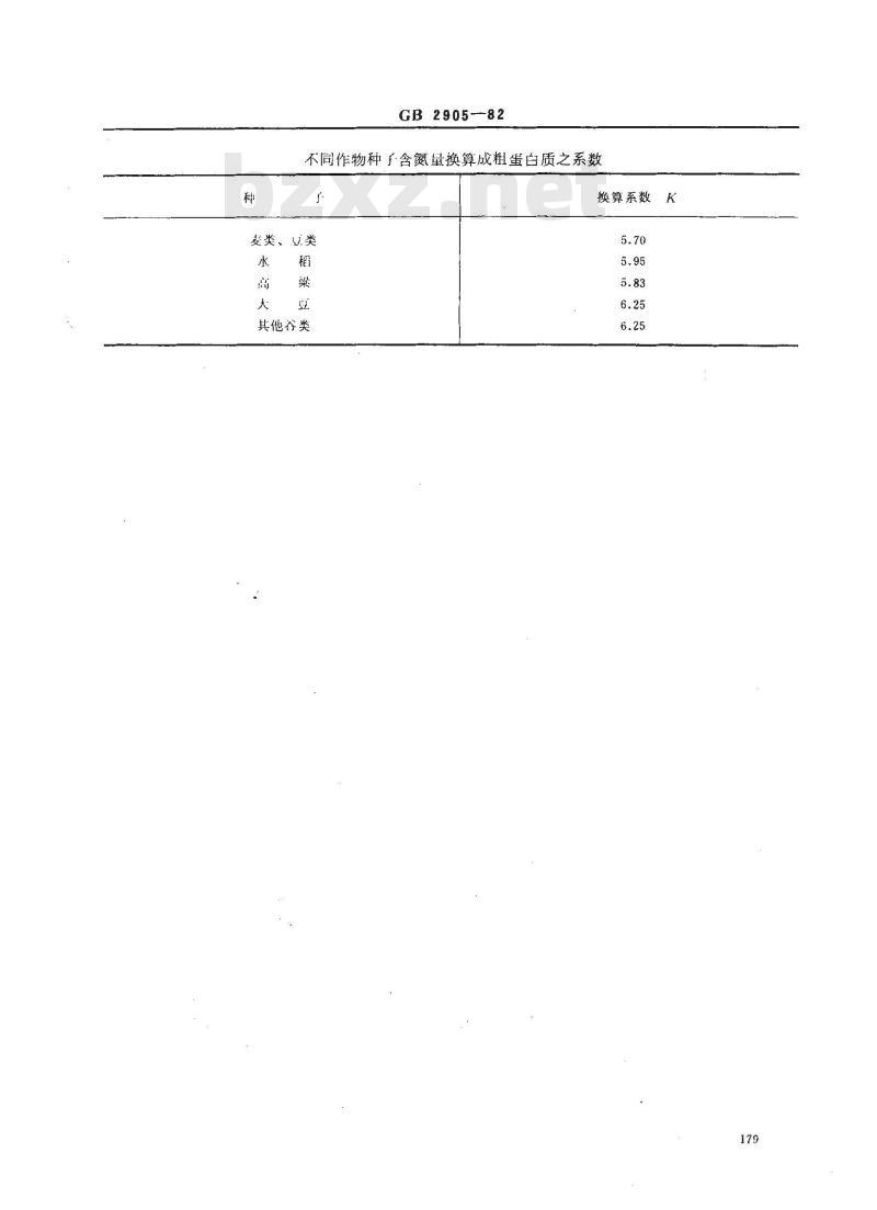 GB 2905-1982 谷类、豆类作物种子粗蛋白质测定法
