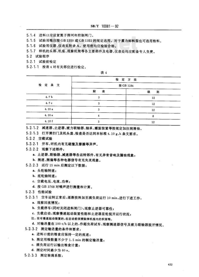 SB/T 10081-1992 粮食斗式提升机