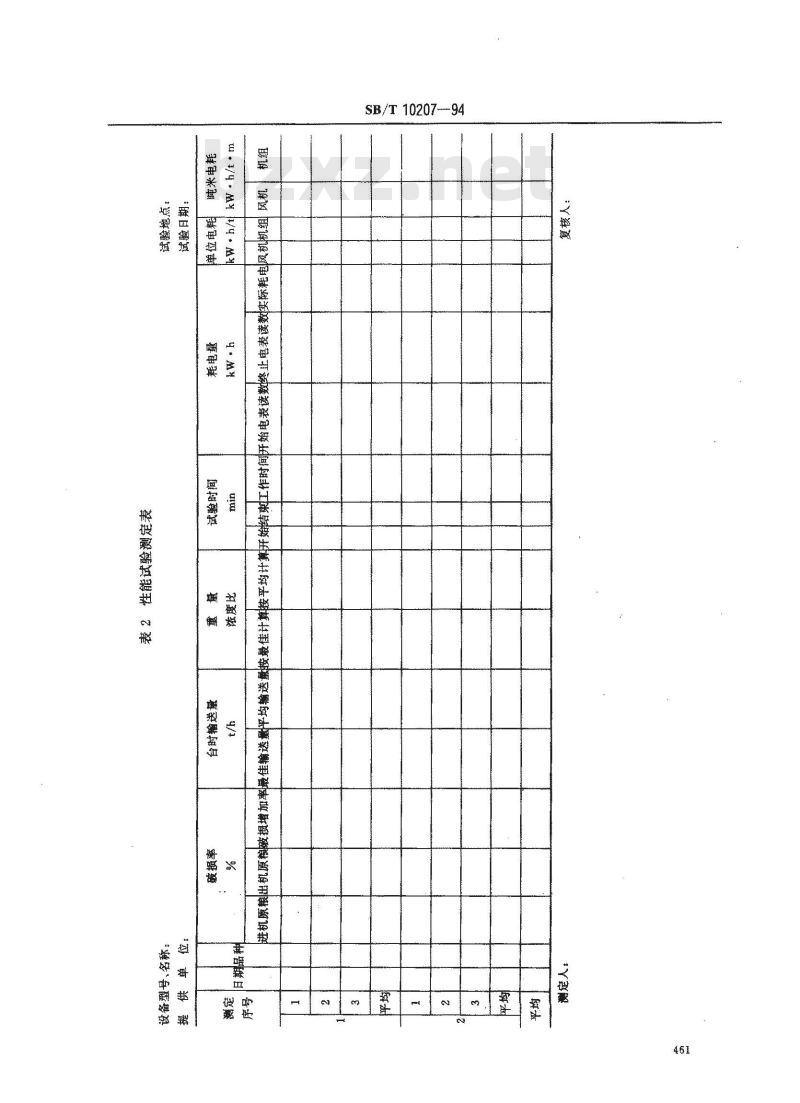 SB/T 10207-1994 固定吸粮机试验方法