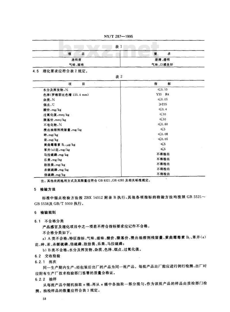 NY/T 287-1995 绿色食品高级大豆烹调油