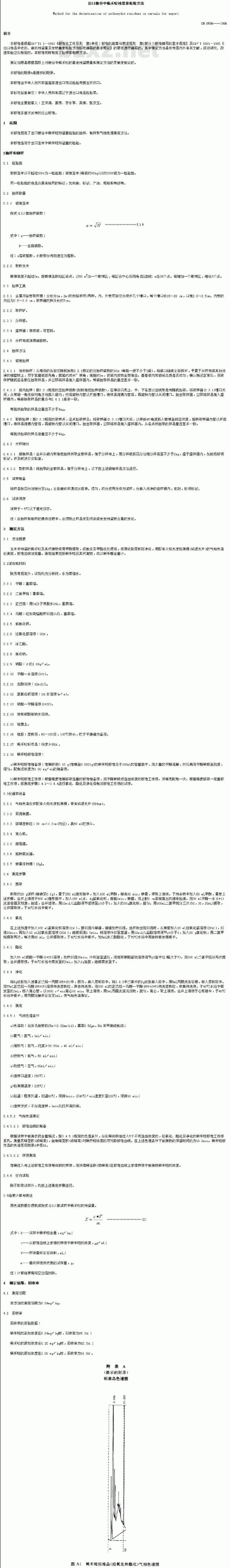 SN 0596-1996 出口粮谷中稀禾啶残留量检验方法