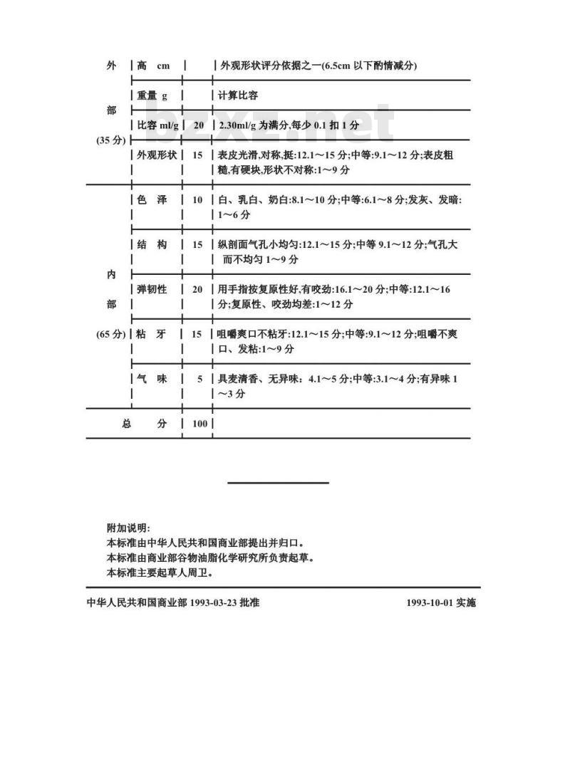 SB/T 10139-1993 馒头用小麦粉