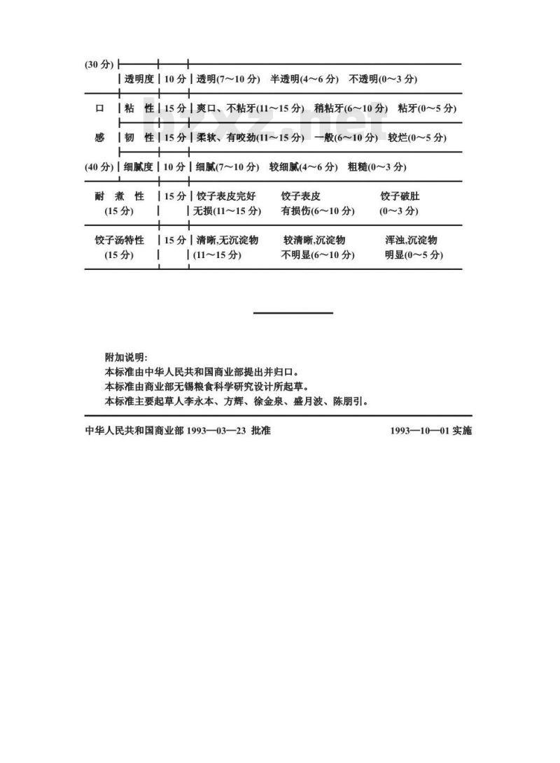 SB/T 10138-1993 饺子用小麦粉
