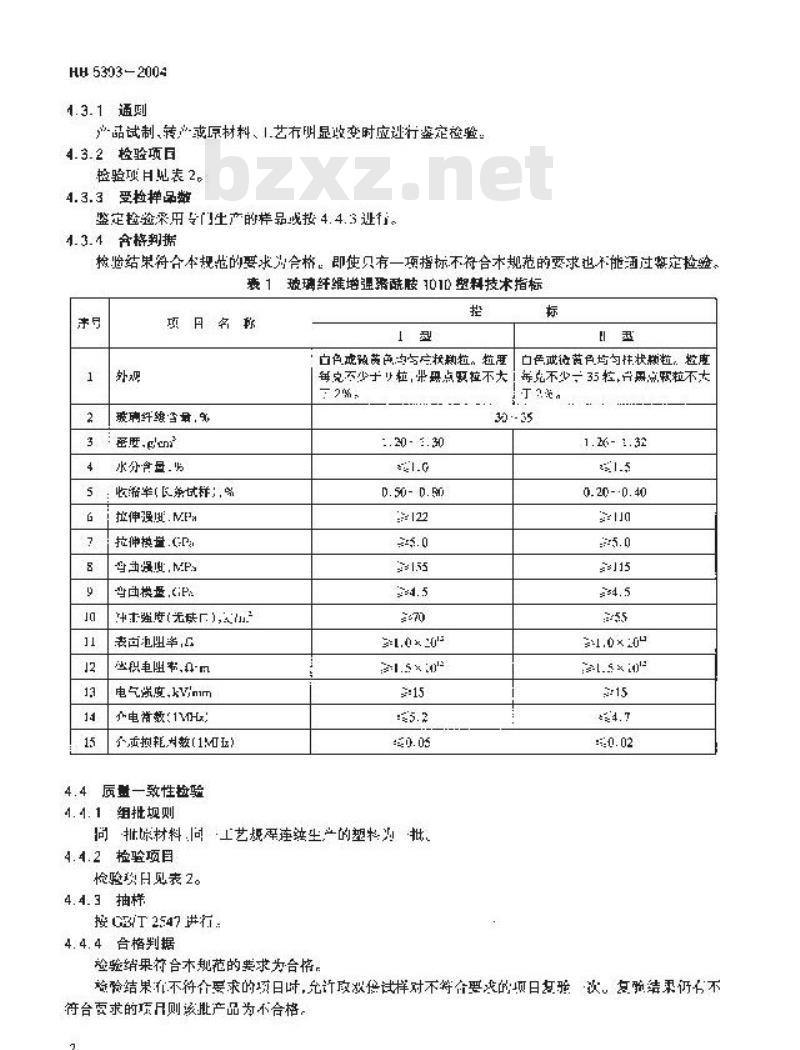 HB 5393-2004 玻璃纤维增强聚酰胺1010塑料规范