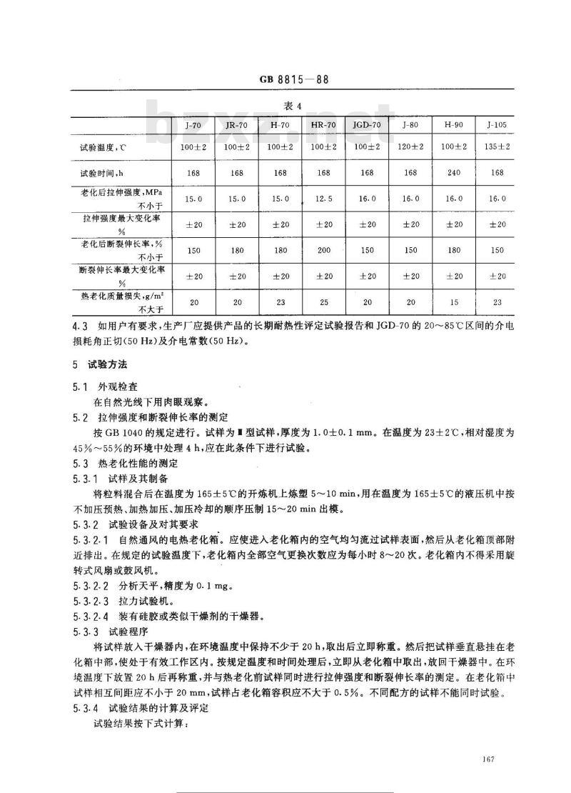 GB 8815-1988 电线电缆用软聚氯乙烯塑料