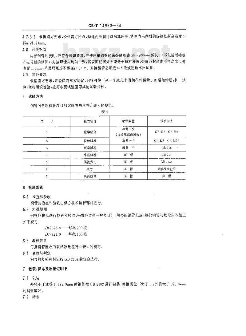 GB/T 14980-1994 低压流体输送用大直径电焊钢管