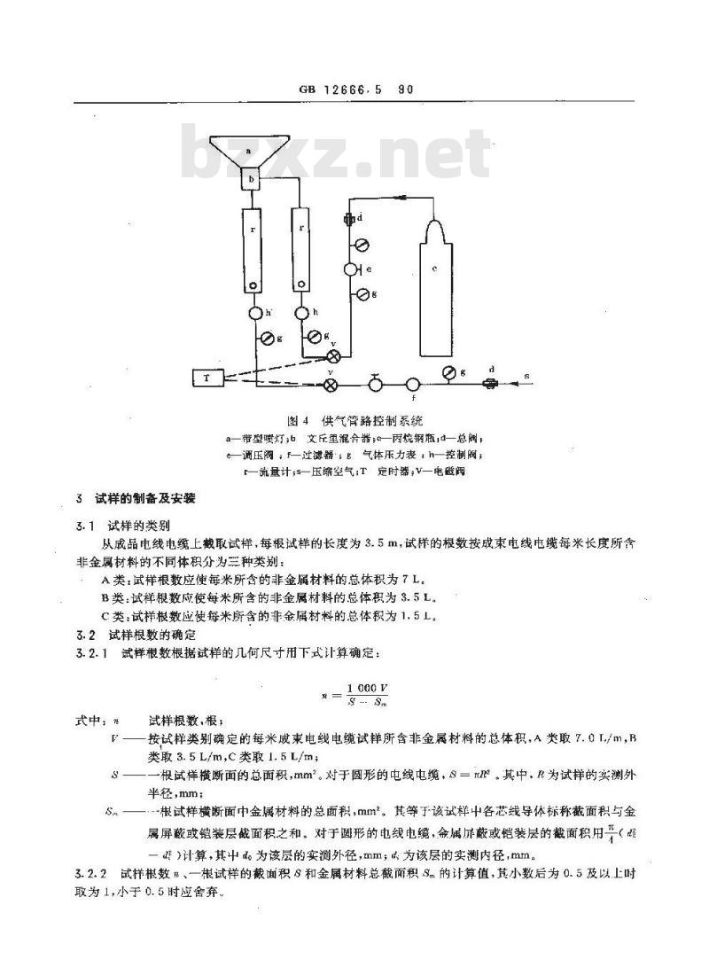 GB/T 12666.5-1990 电线电缆燃烧试验方法 第5部分:成束电线电缆燃烧试验方法