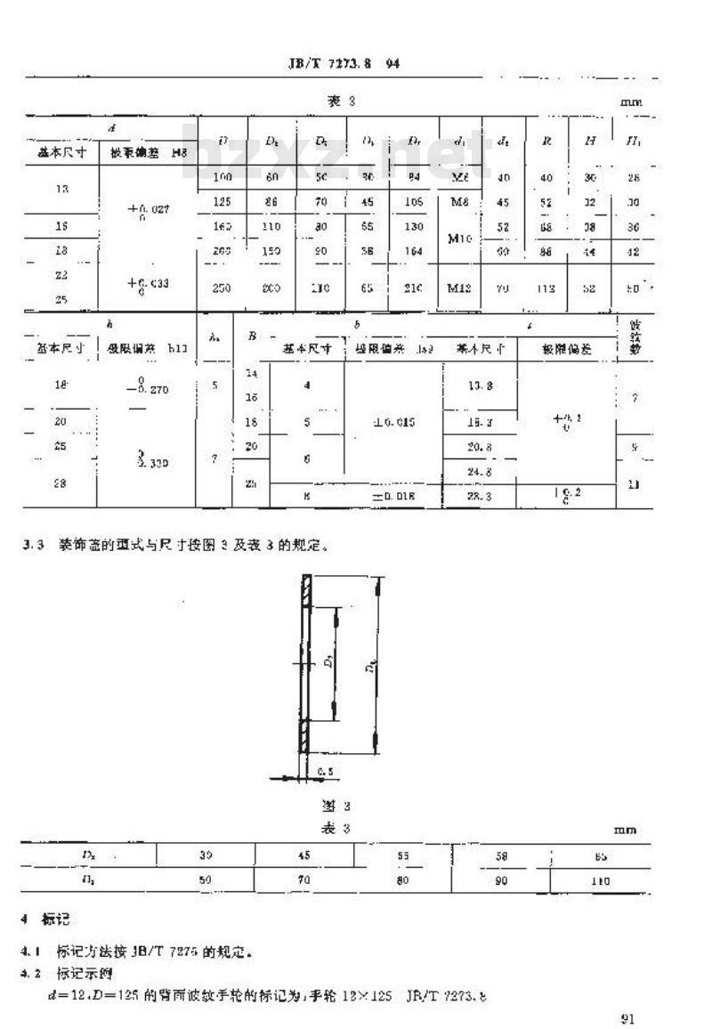 JB/T 7273.8-1994 背面波纹手轮