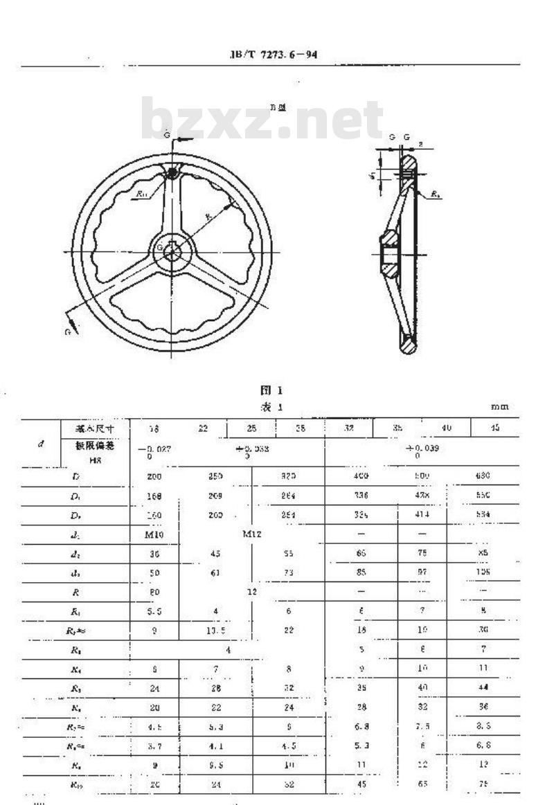 JB/T 7273.6-1994 波纹圆轮缘手轮