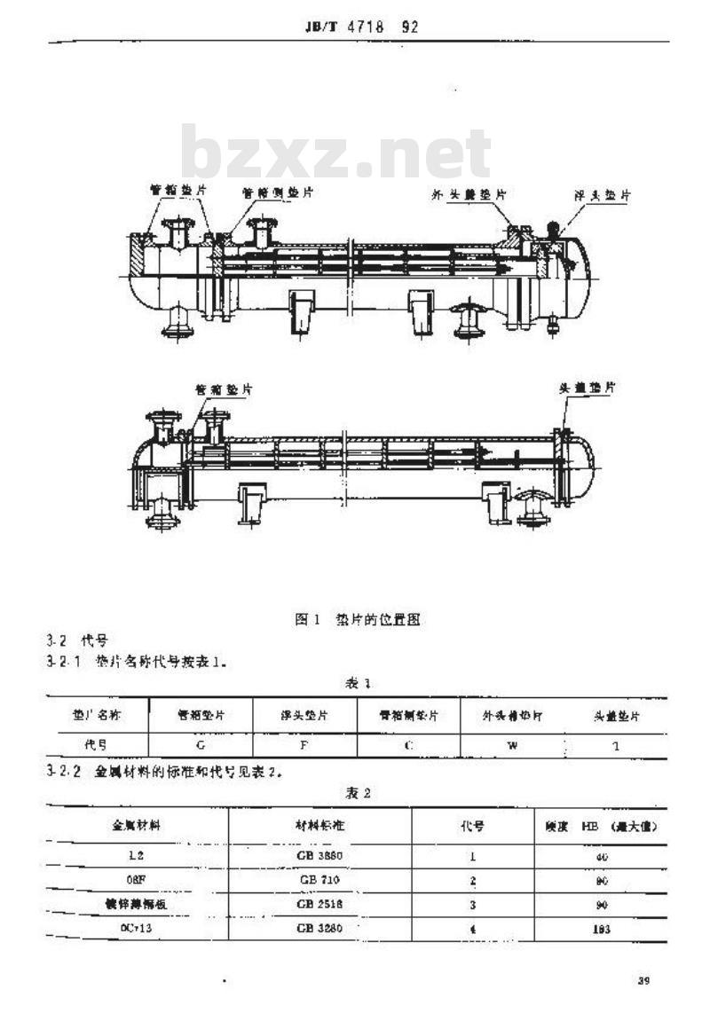 JB/T 4718-1992 管壳式换热器用金属包垫片