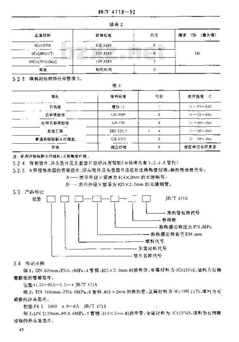JB/T 4718-1992 管壳式换热器用金属包垫片