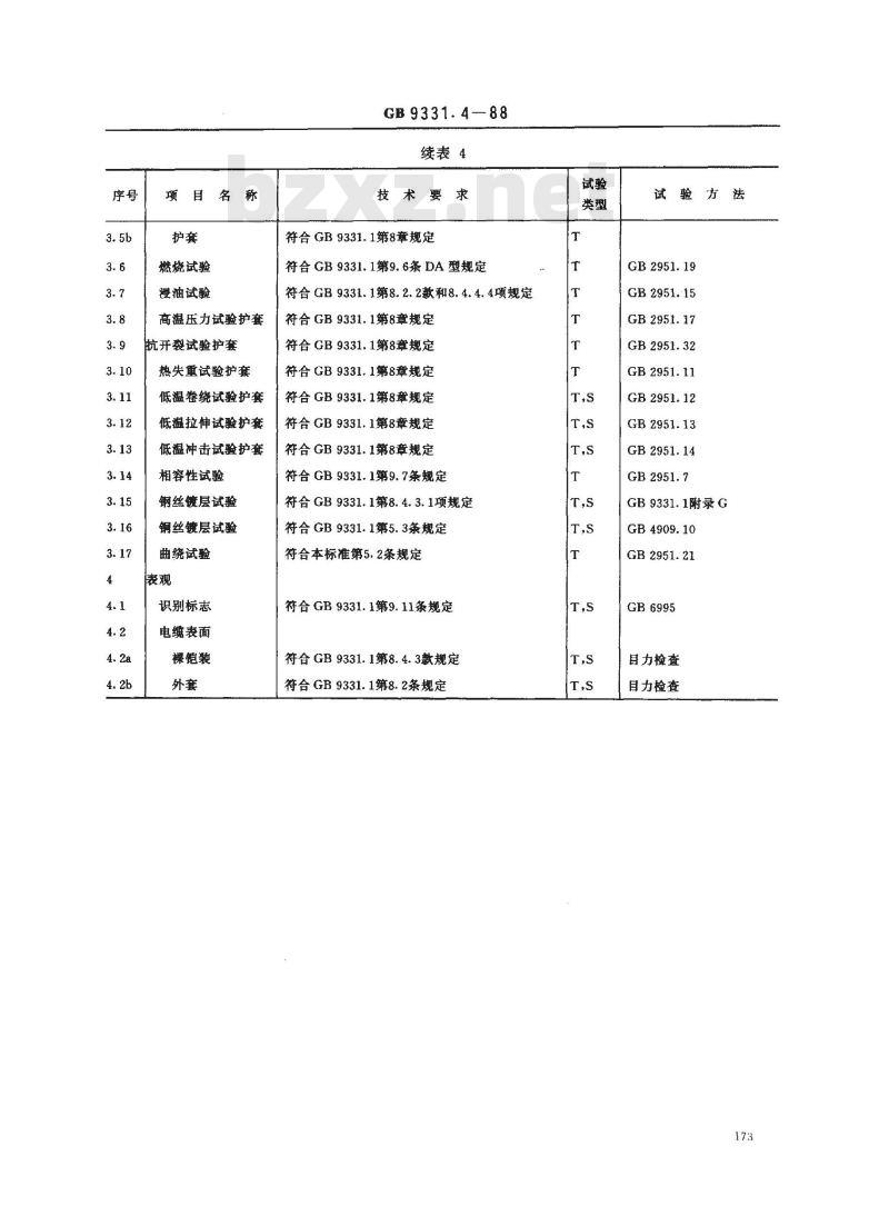 GB 9331.4-1988 额定电压0.6/1kV及以下船用电力电缆和电线 天然丁苯橡皮绝缘船用电力电缆