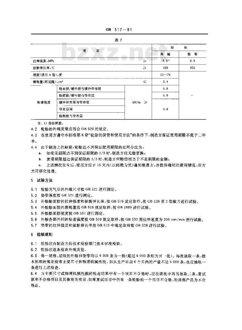 GB 517-1991 畜力车轮胎