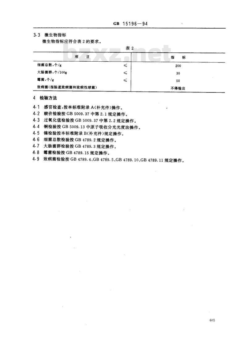 GB 15196-1994 人造奶油卫生标准