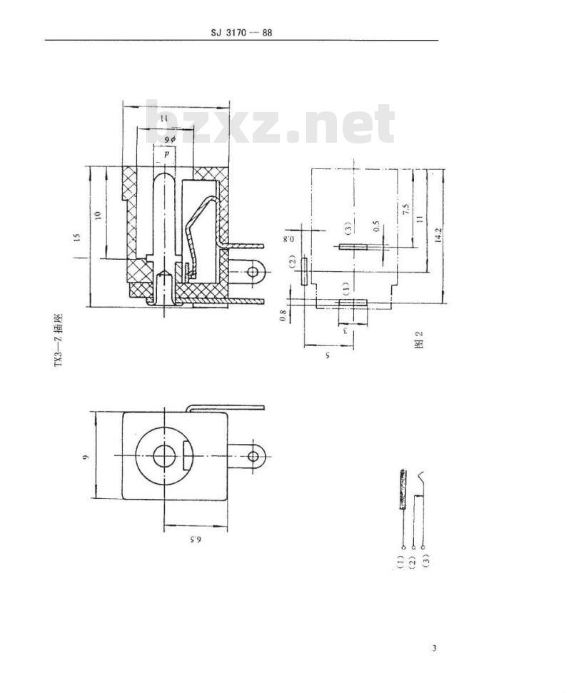 SJ 3170-1988 ＴＸ３型不可重接直流同心插座