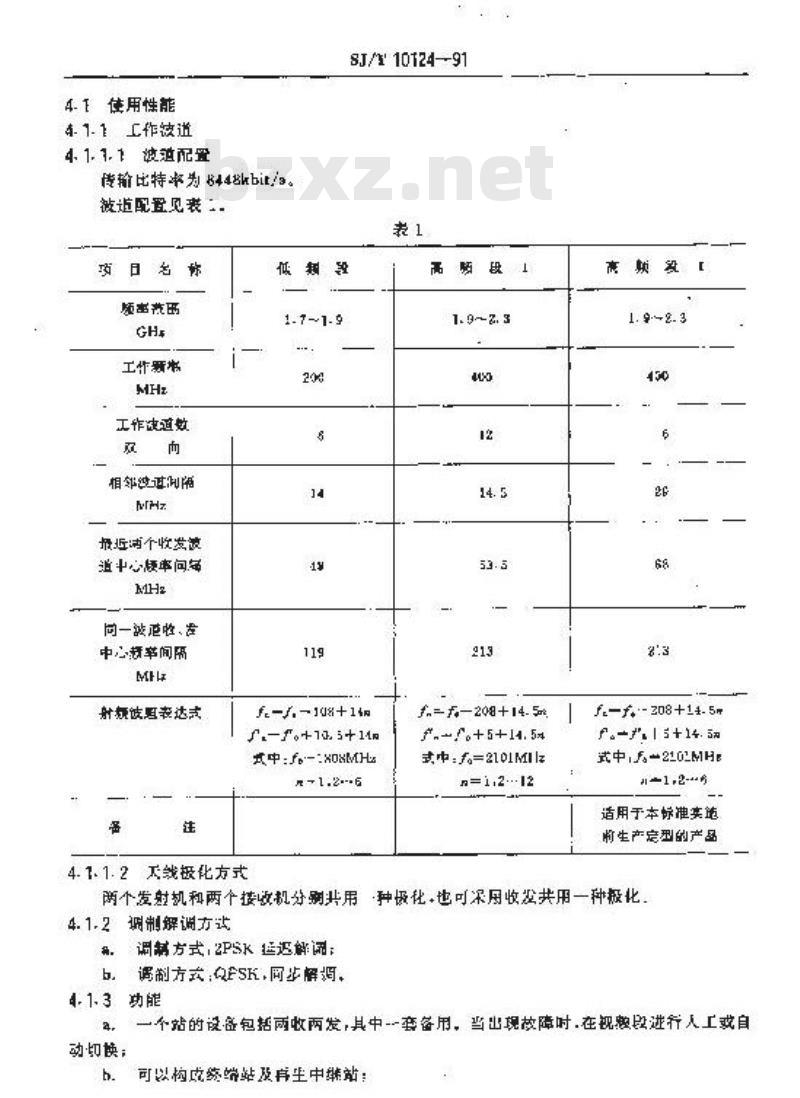 SJ/T 10124-1991 ＺＴＷ８－１型数字微波接力设备