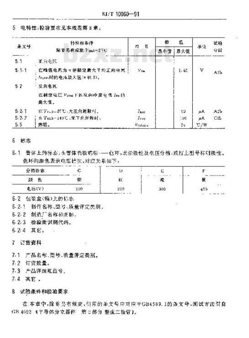 SJ/T 10060-1991 电子器件详细规范 ２ＣＺ１１７型环境额定硅整流二极管
