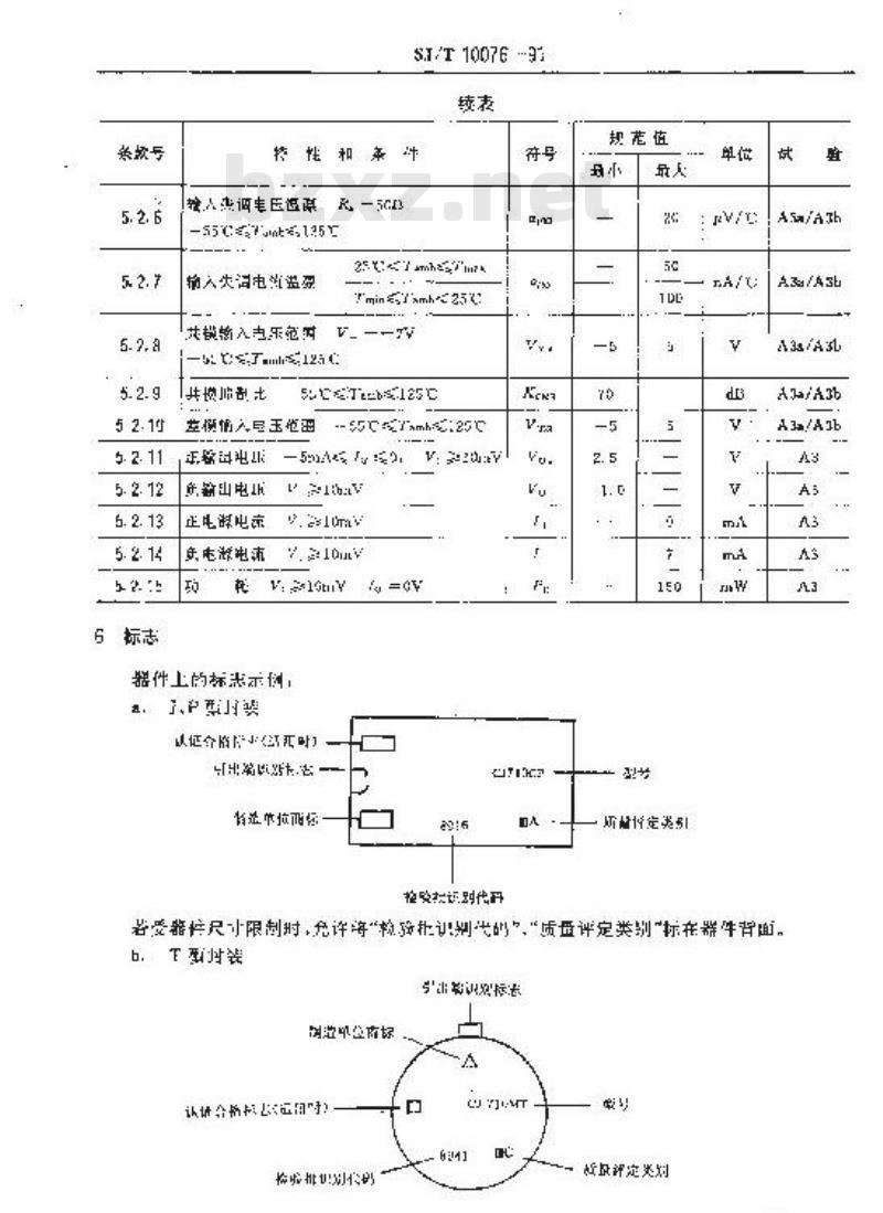 SJ/T 10076-1991 电子器件详细规范 半导体集成电路ＣＪ７１０型电压比较器