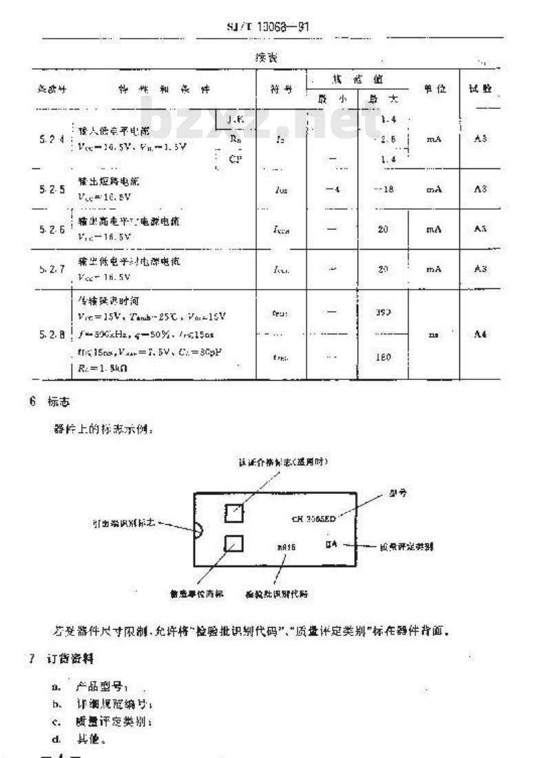SJ/T 10068-1991 电子器件详细规范 半导体集成电路ＣＨ２００５型双下降沿Ｊ－Ｋ触发器