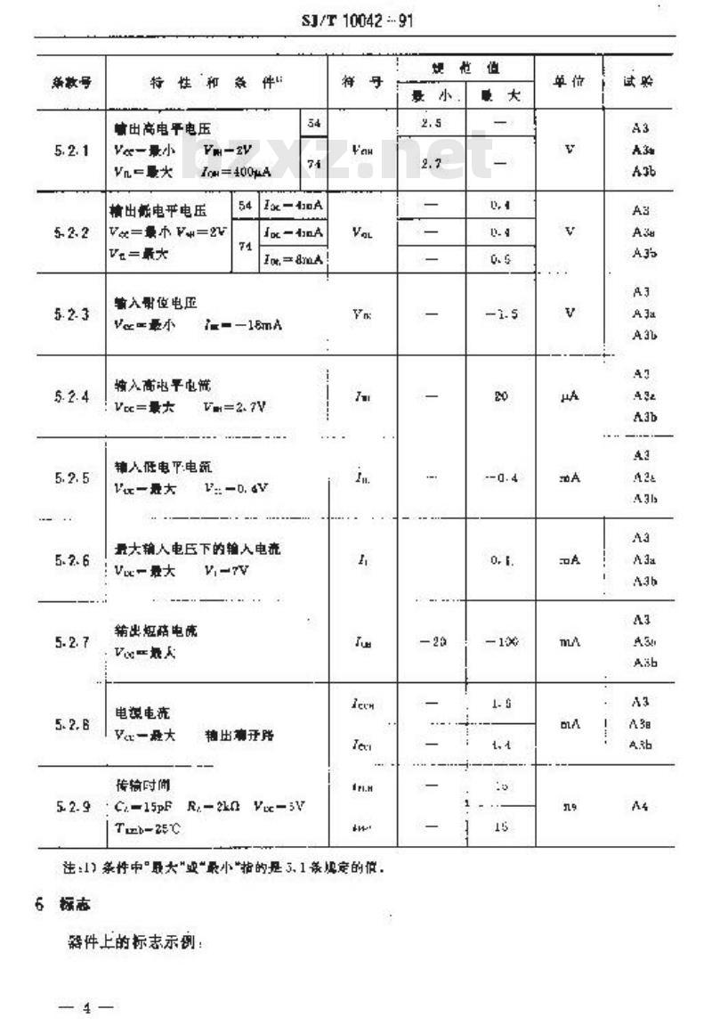 SJ/T 10042-1991 电子器件详细规范 半导体集成电路ＣＴ５４ＬＳ００／ＣＴ７４ＬＳ００型四２输入与非门