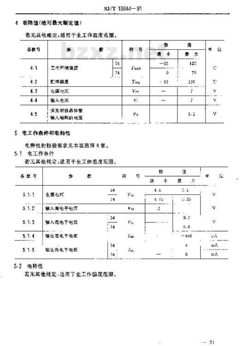 SJ/T 10044-1991 电子器件详细规范 半导体集成电路ＣＴ５４ＬＳ２８３／ＣＴ７４ＬＳ２８３型４位二进制超前进位全加器