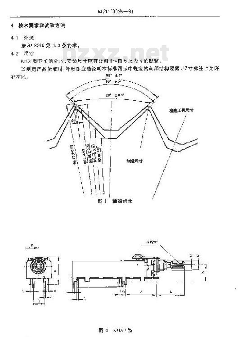 SJ/T 10025-1991 ＫＨＸ型旋转式滑动开关详细规范