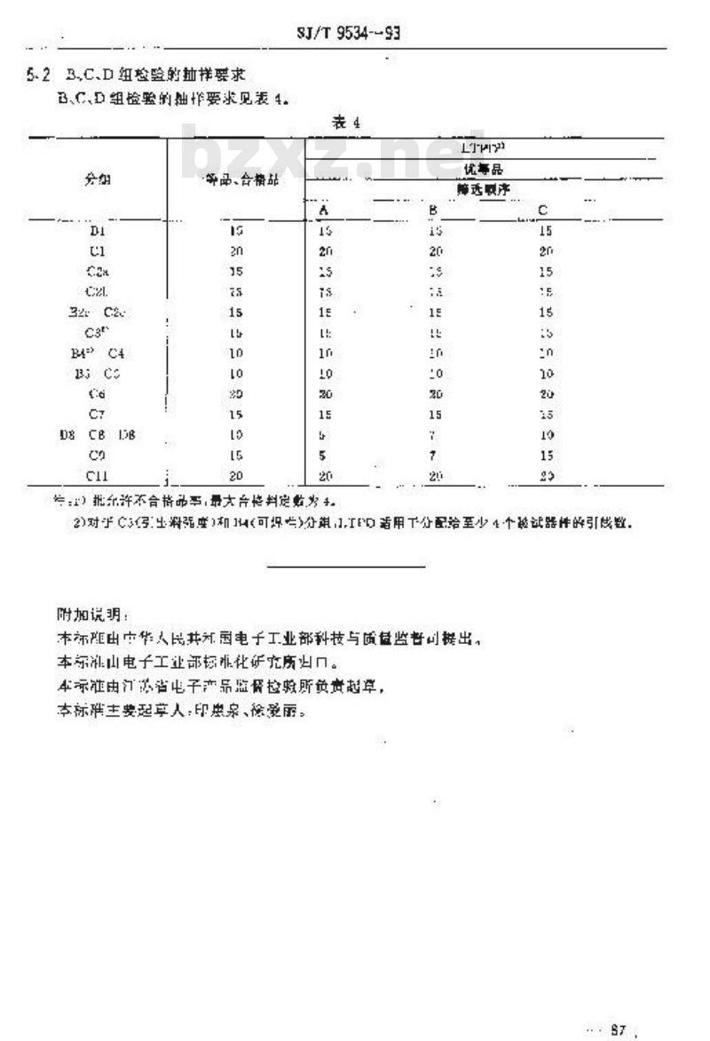 SJ/T 9534-1993 半导体集成电路质量分等标准