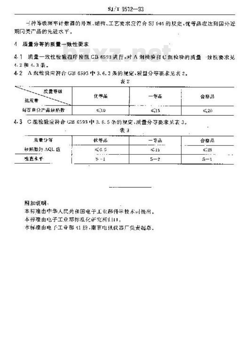 SJ/T 9512-1993 频率计数器质量分等标准