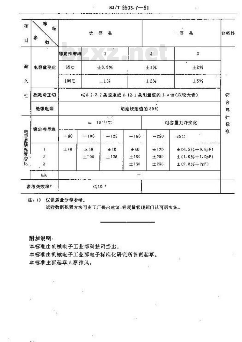 SJ/T 9503.7-1991 金属箔式聚丙烯膜介质直流固定电容器质量分等标准