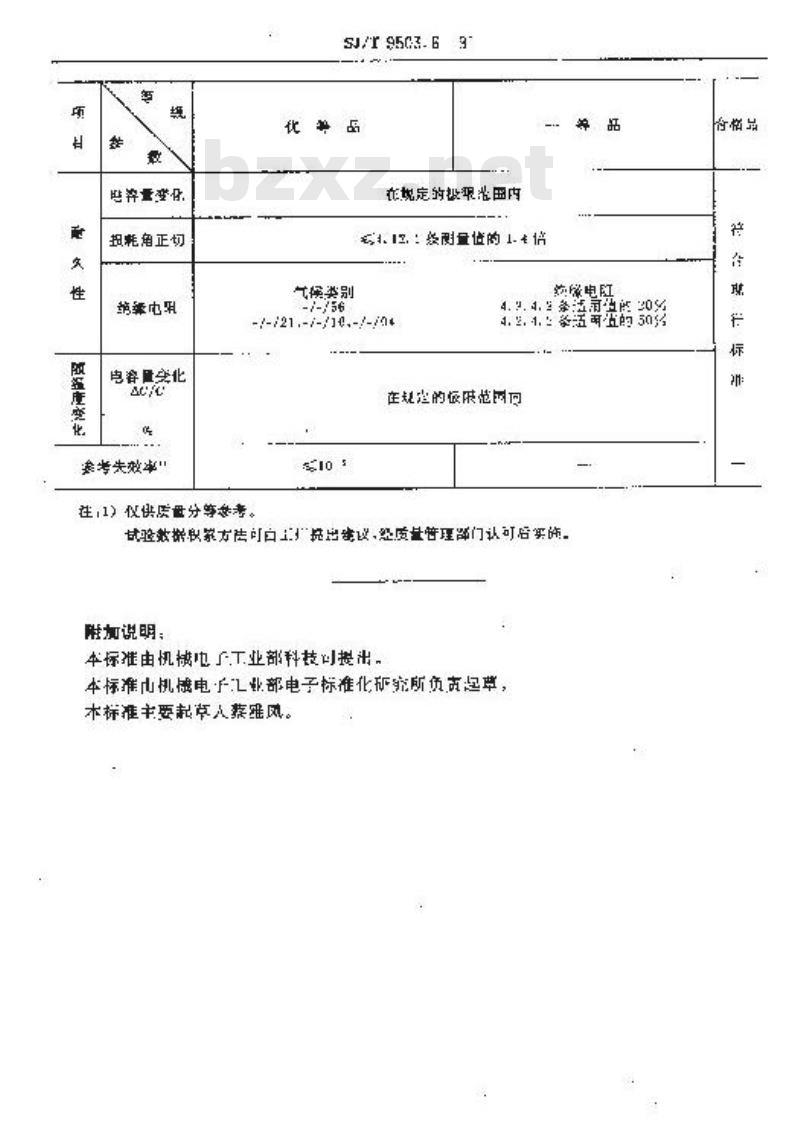 SJ/T 9503.6-1991 金属箔式聚苯乙烯膜介质直流固定电容器质量分等标准