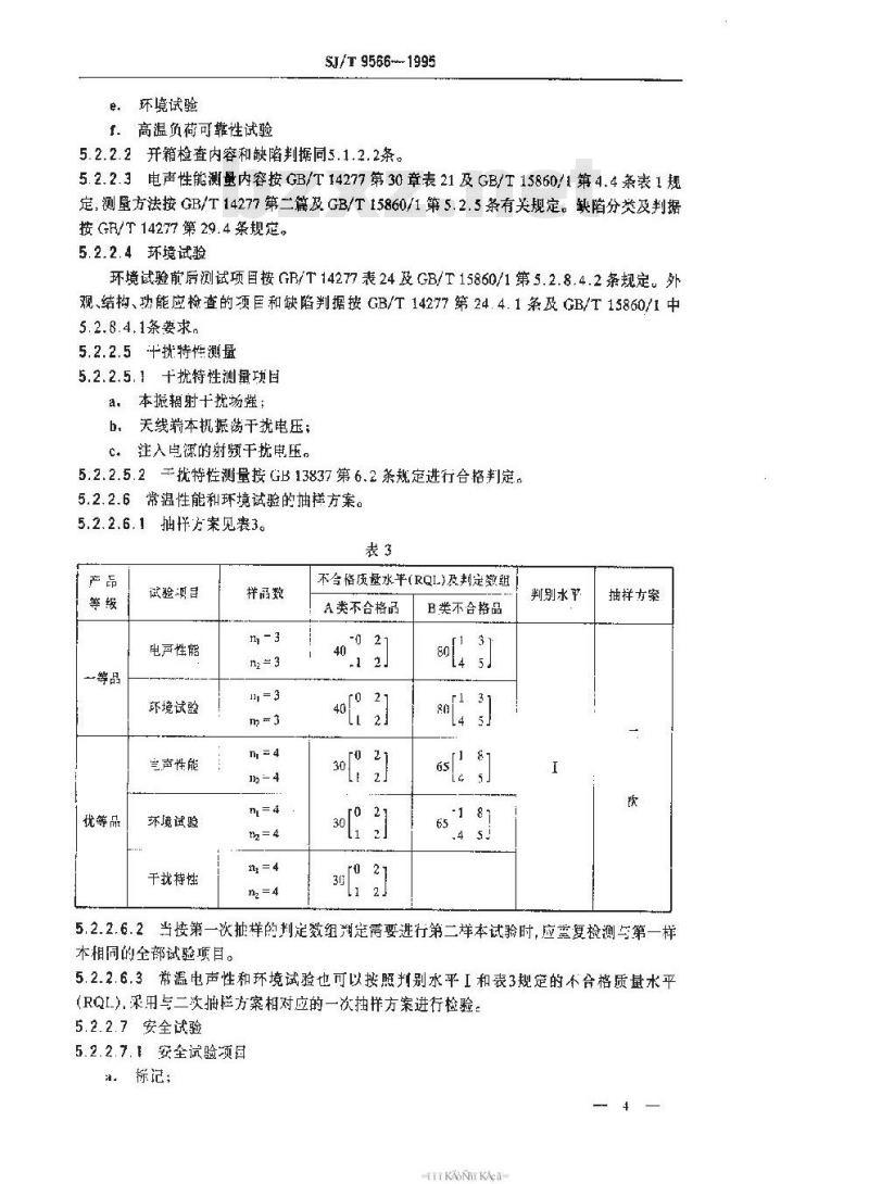 SJ/T 9566-1995 音频组合设备质量分等标准