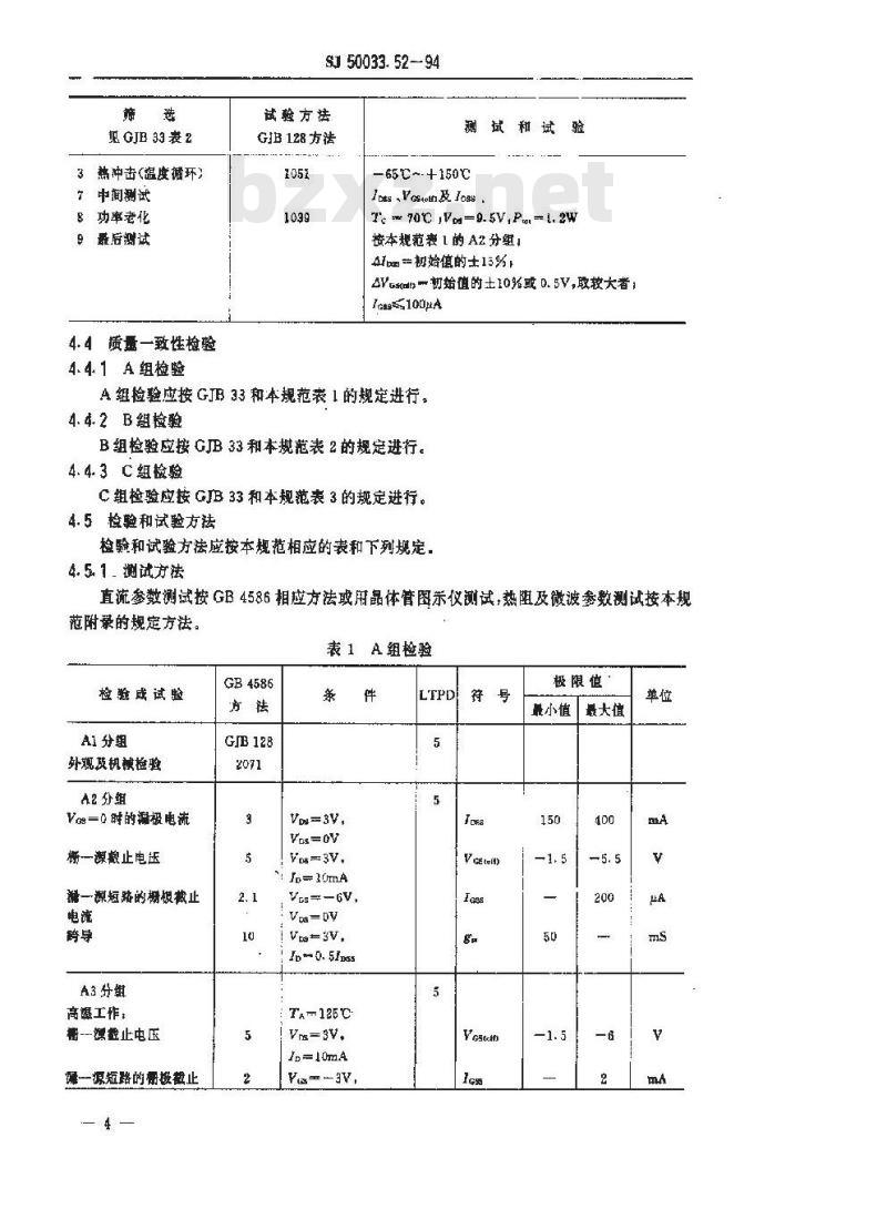 SJ 50033.52-1994 半导体分立器件 ＣＳ０５２９型砷化镓微波功率场效应晶体管详细规范