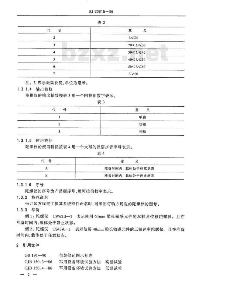 SJ 20615-1996 压电陀螺仪总规范