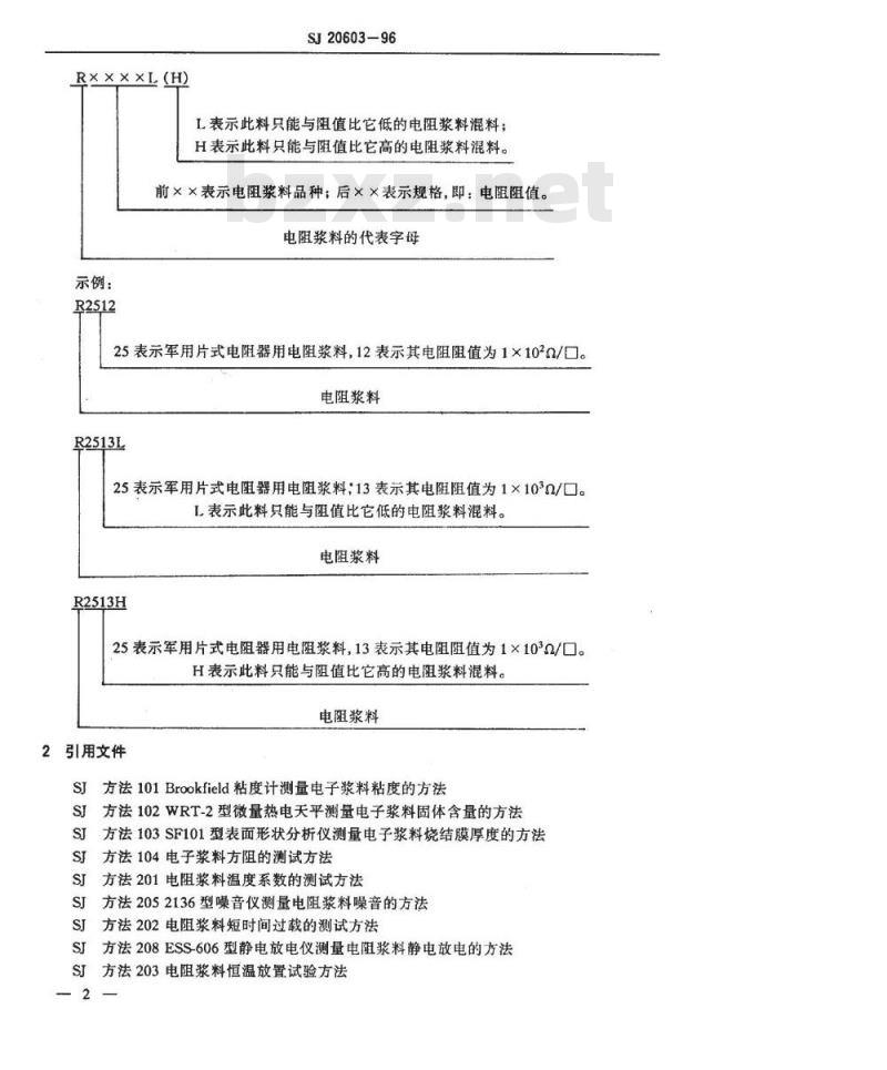SJ 20603-1996 片式电阻器用电阻浆料规范