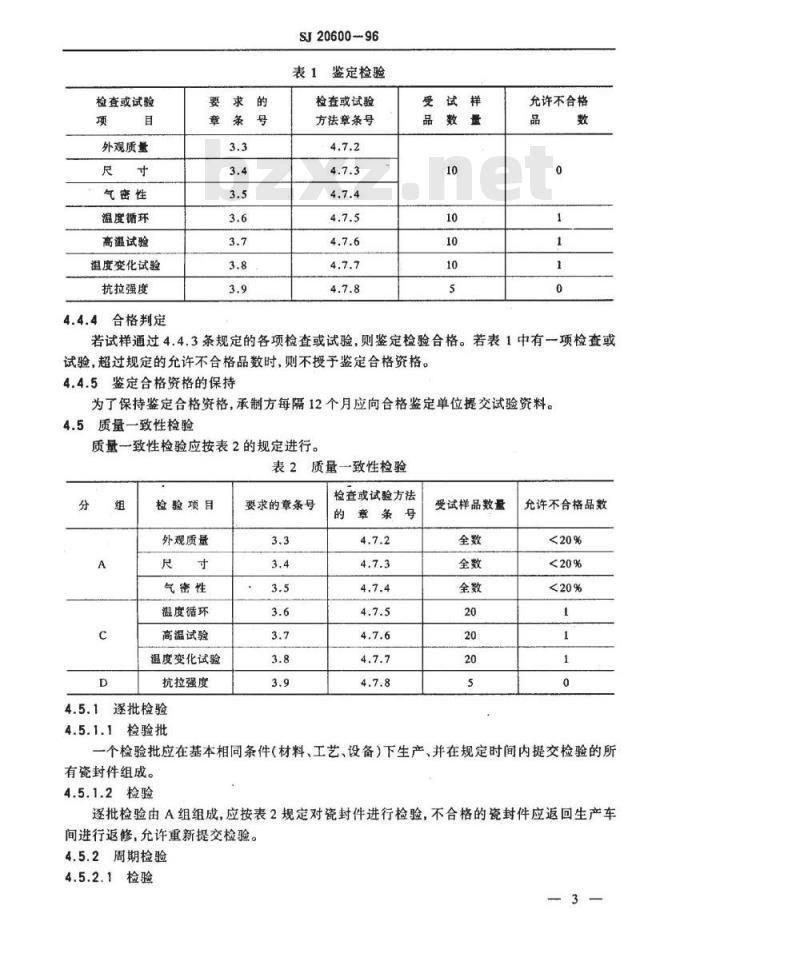 SJ 20600-1996 微波管用陶瓷－金属封接件规范