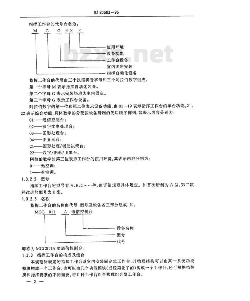 SJ 20563-1995 地面固定军用指挥工作台通用规范