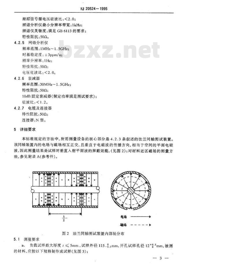 SJ 20524-1995 材料屏蔽效能的测量方法
