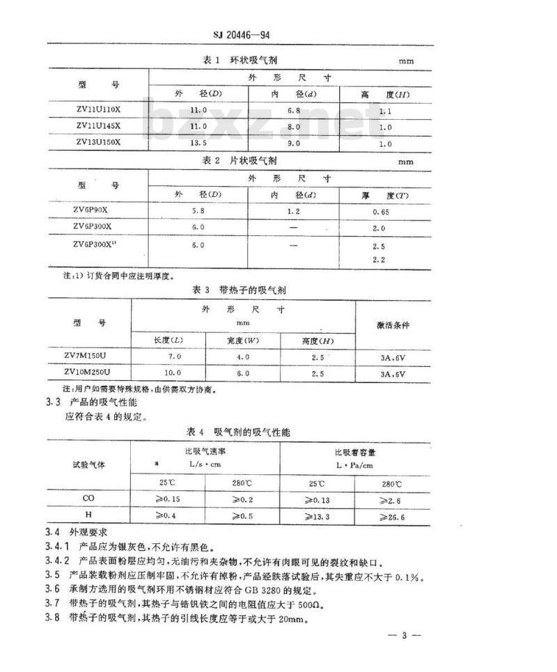 SJ 20446-1994 锆钒铁吸气剂规范