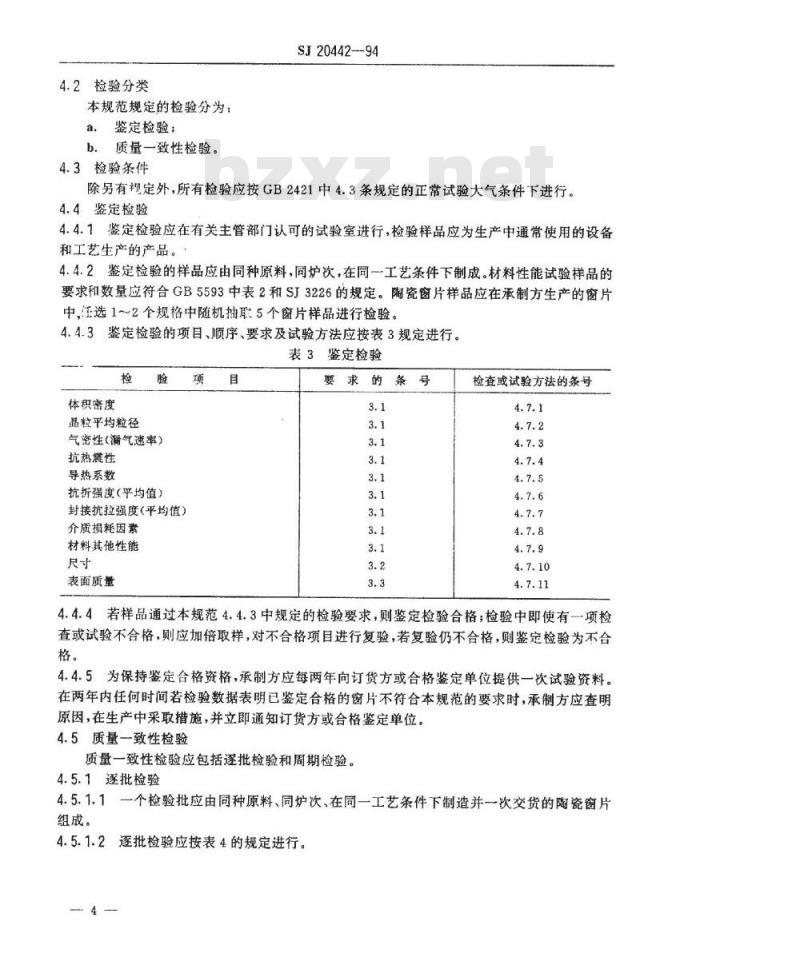 SJ 20442-1994 微波管盒形窗用陶瓷片规范