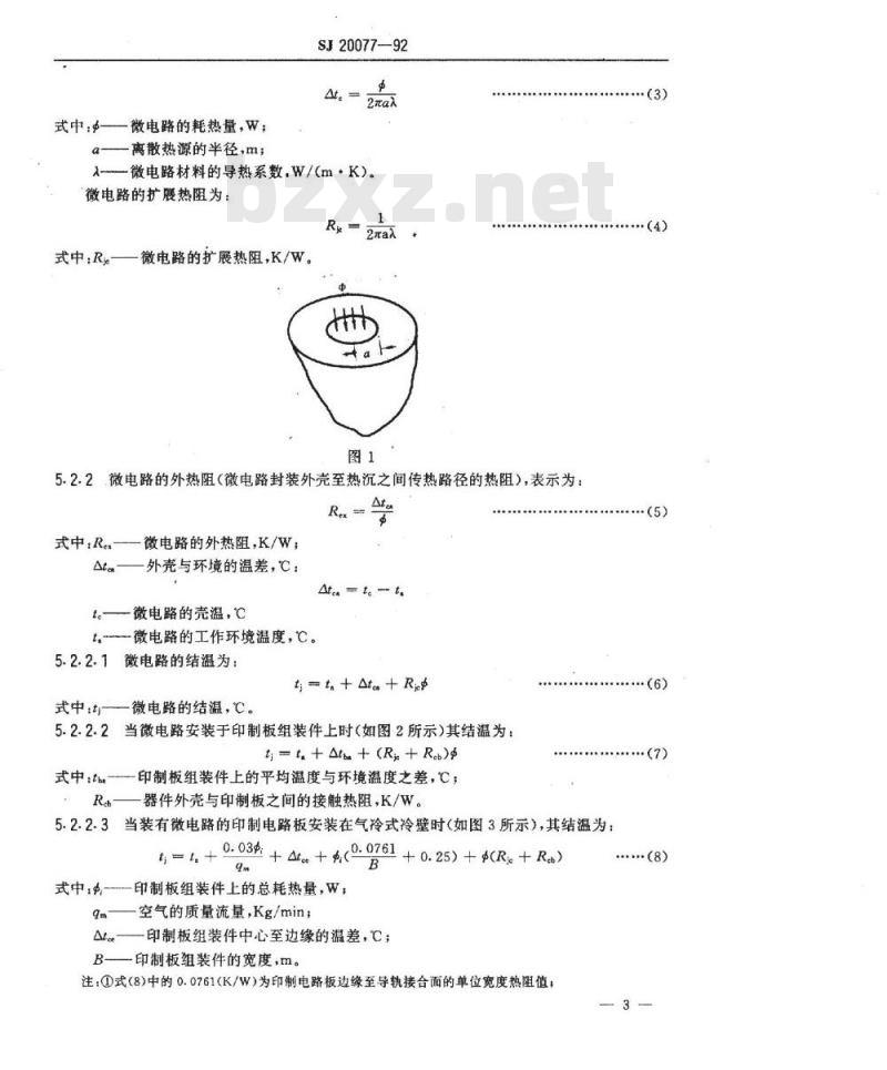 SJ 20077-1992 微电路应用热设计指南
