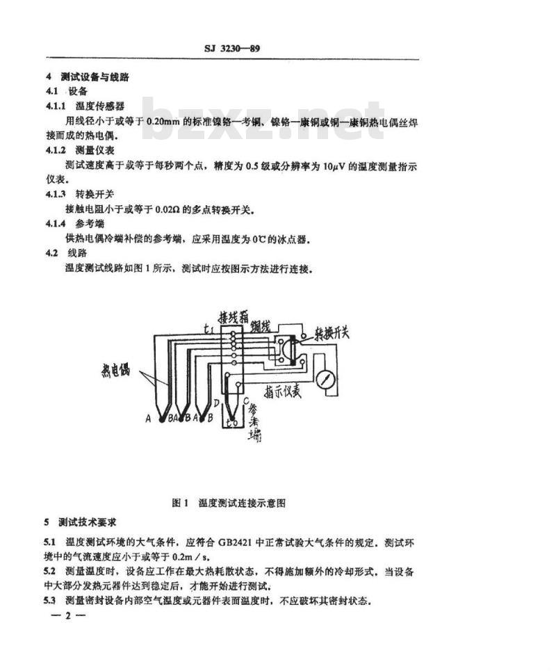 SJ 3230-1989 电子设备自然冷却温度测试方法