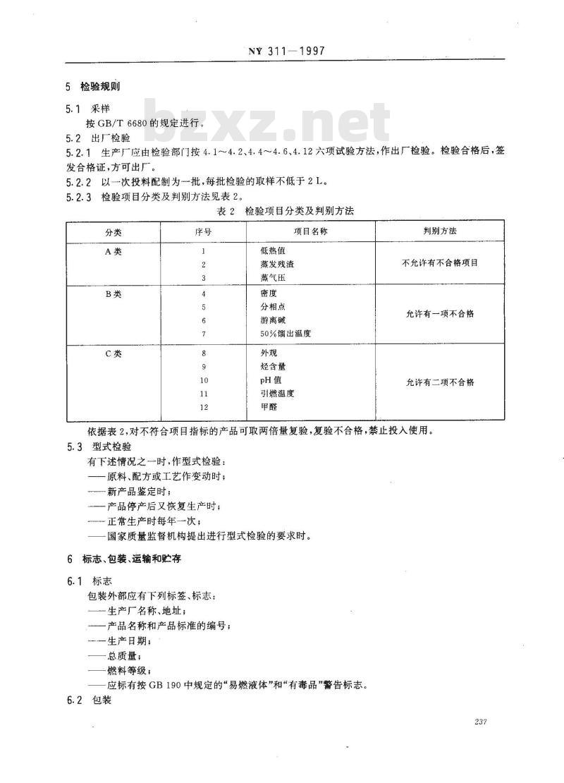 NY 311-1997 醇基民用燃料