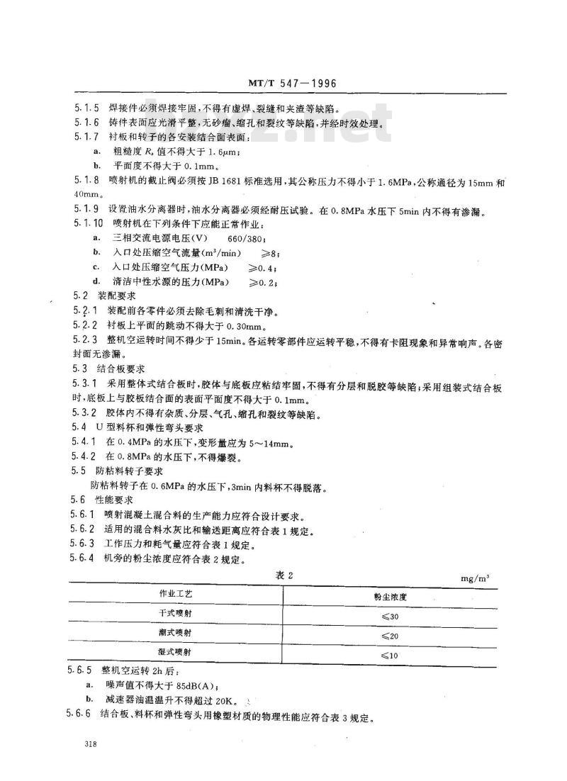 MT/T 547-1996 转子式混凝土喷射机