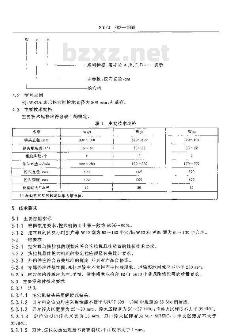 NY/T 382-1999 中型拖拉机后悬挂 挖穴机