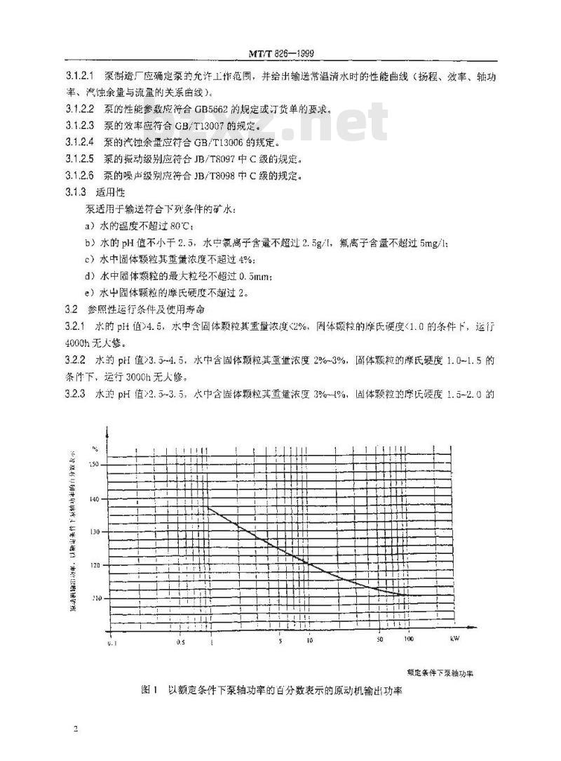 MT/T 826-1999 煤矿用单级耐腐耐磨离心泵技术条件